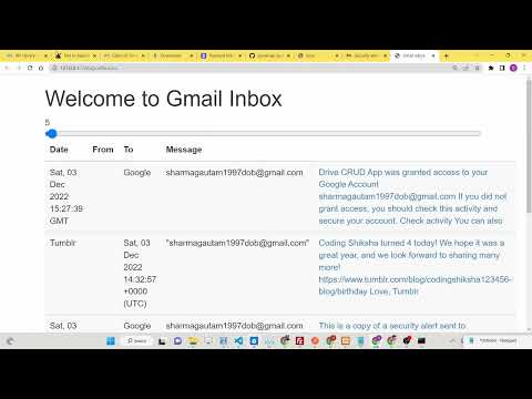 Javascript Gmail API Example to Display All Inbox Messages Using Fetch API & OAuth2 in Browser