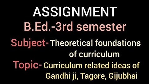 assignment/Theoretical foundation of curriculum/topic - curriculum related ideas#bedthirdsemester
