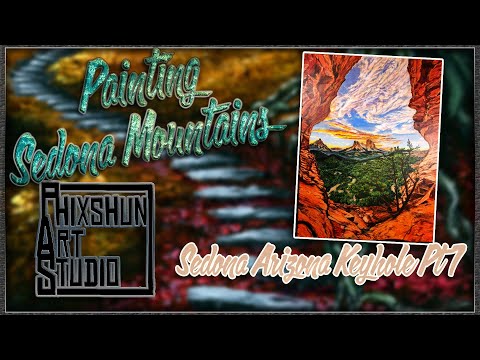 Sedona Keyhole Pt 7 - Painting Red Rock Mountains | Phixshun Art Studio | Acrylic Painting