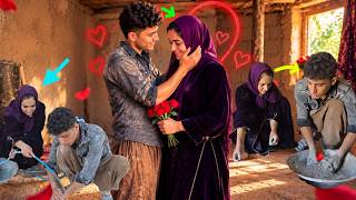 Plastering the room—Isa and Sakineh; this is what true love means.
