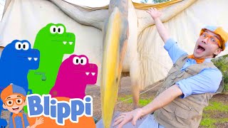 mix blippis rainbow color t rex dinosaur song blippi learn colors and science