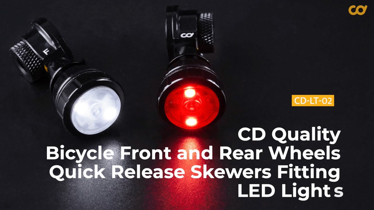 CD Quality Bicycle Front and Rear Wheels Quick Release Skewers Fitting LED Lights CD-LT-02
