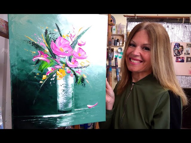 Tableau acrylique  Le temps des tulipes - la peinture en abstrait