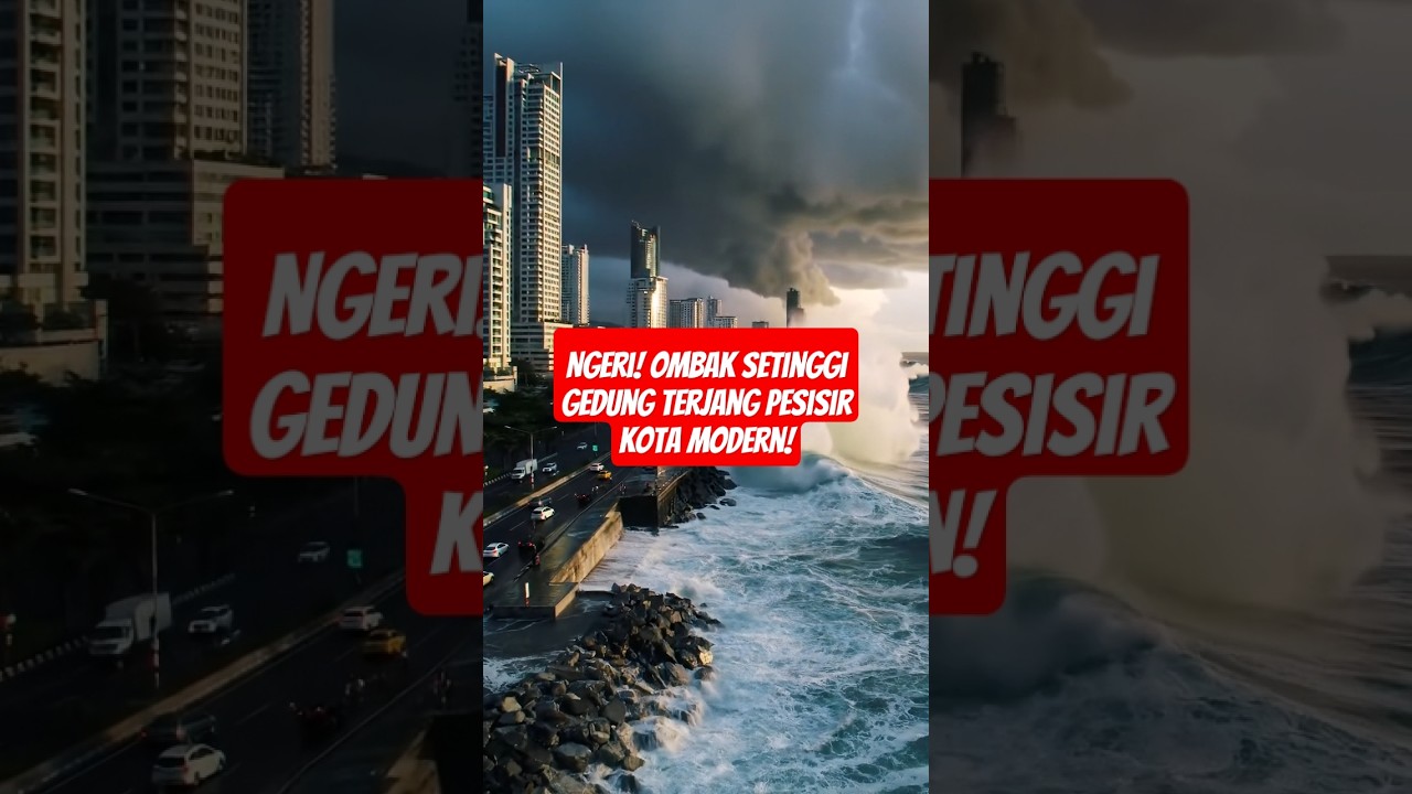 🌊 Gelombang Maut Hantam Kota! Detik2  Jalan Tergenang Ombak Raksasa! ⚠️🌪️