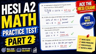 HESI A2 MATH Practice Part 2 YouTube