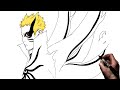 How To Draw Naruto (Baryon Mode) | Step By Step | Boruto