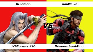 Benathan (Sephiroth) vs nant!!! (Snake) - JV4Corners 20 Winners Semi-Final