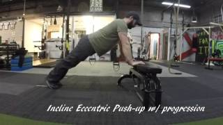 Incline eccentric Push ups
