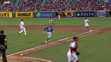 CHC@CIN: Jay reaches on error to keep innings going