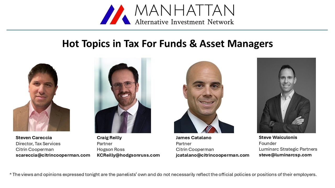 Hot Topics in Tax for Funds & Asset Managers