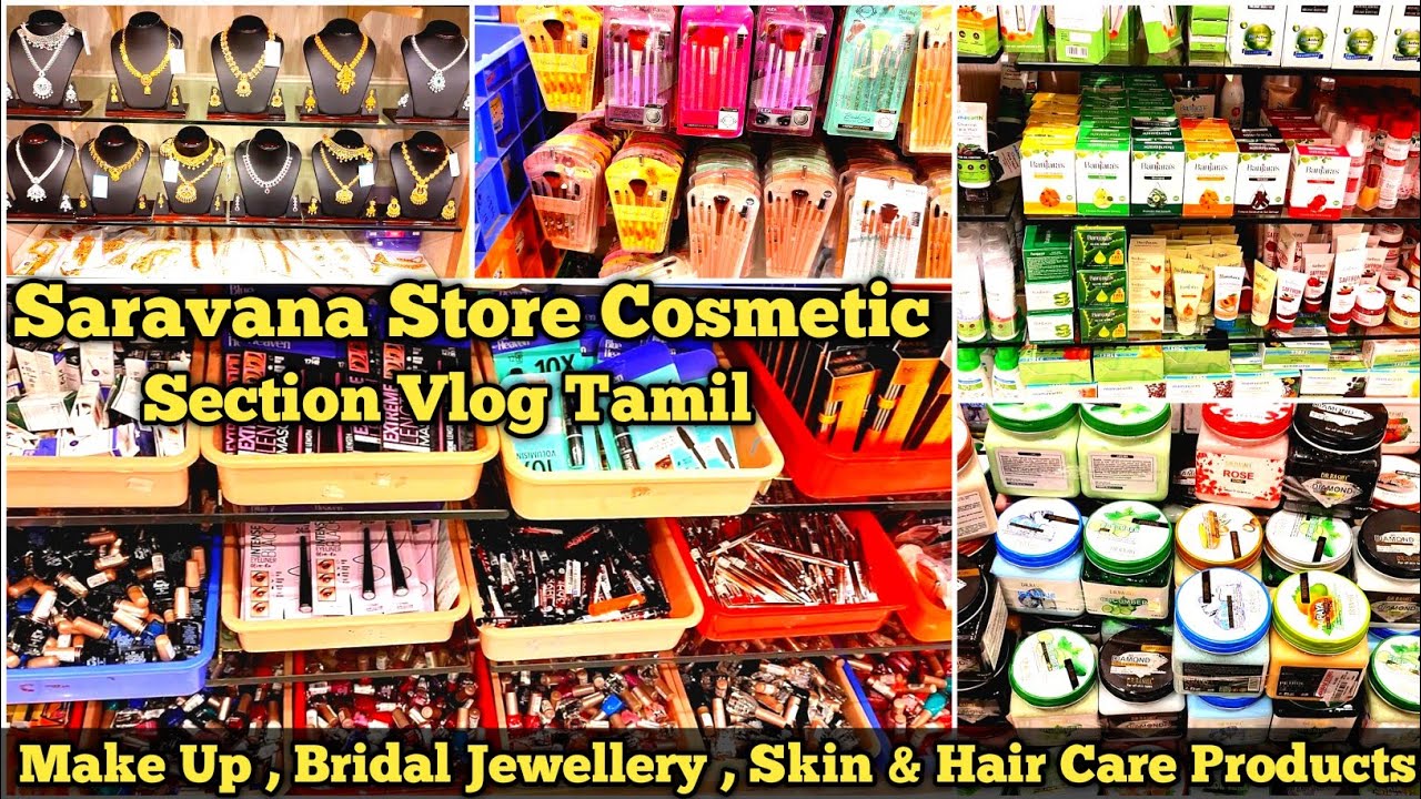 தமிழில் Saravana Store Shopping haul Cosmetic items Cosmetics jewellery Shopping haul