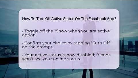 How To Turn Off Active Status On The Facebook App? - Everyday-Networking