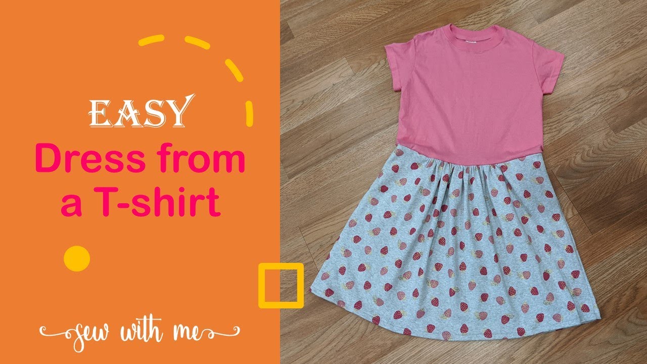 DIY T-shirt Dress Tutorial - How to add a skirt to a shirt