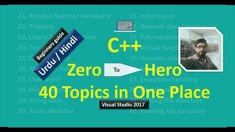 Complete C++ Beginners Tutorial Zero to hero 40 Topics in Urdu vs2017 Part 2