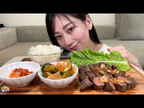 イチボのステーキ 🥩 200g モッパン【ASMR 咀嚼音】