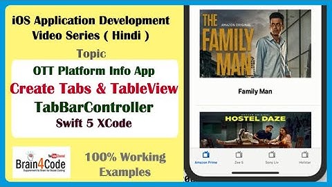 How to use UITabBarController and UITableView in iOS App | Hindi | Tabs with Tab Bar Controller iOS