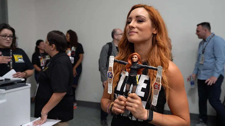 Becky Lynch receives a custom doll from Mattel at ...