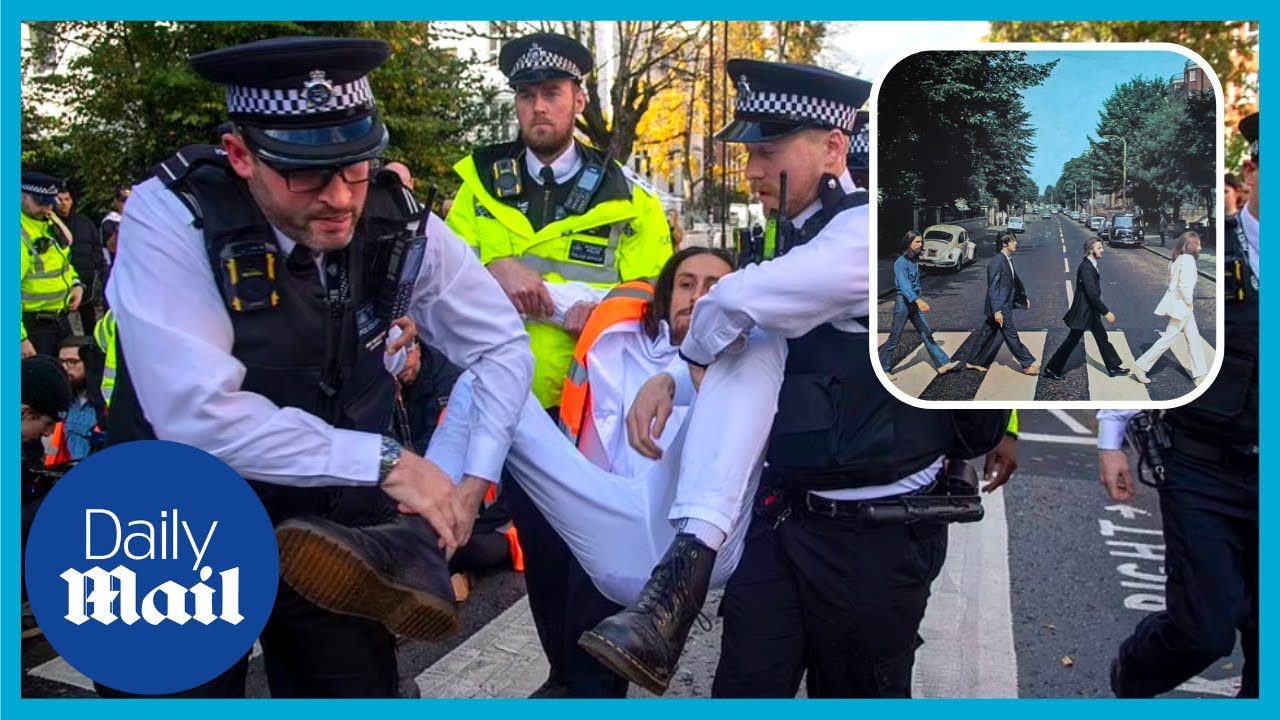 Just Stop Oil protesters block Abbey Road crossing, made famous by The Beatles