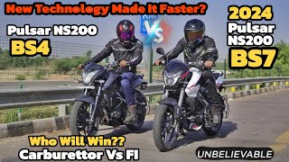 2024 Pulsar NS200 Bs7 Vs NS200 Bs4 | FI Vs Carburetor | New Technology Made It Faster?