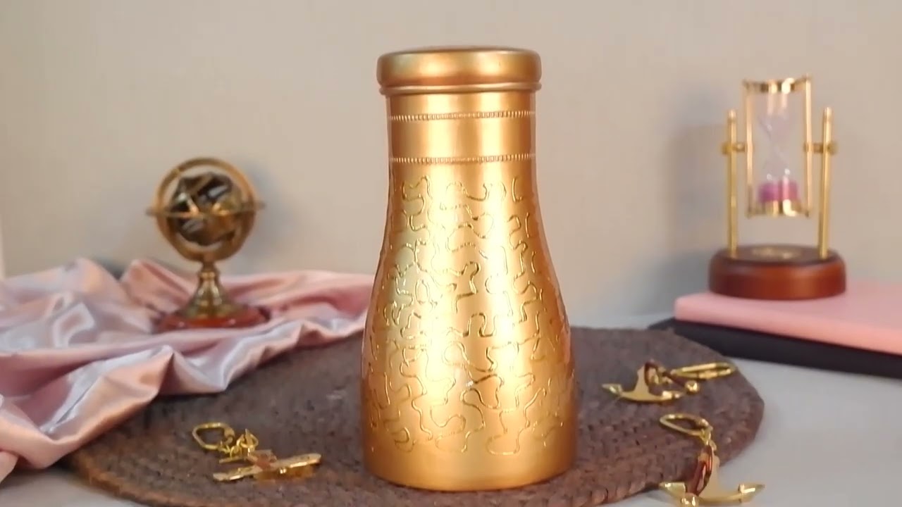 Craftfox Pure Copper Printed Bottle 1000 ml  | eMetalCrafts