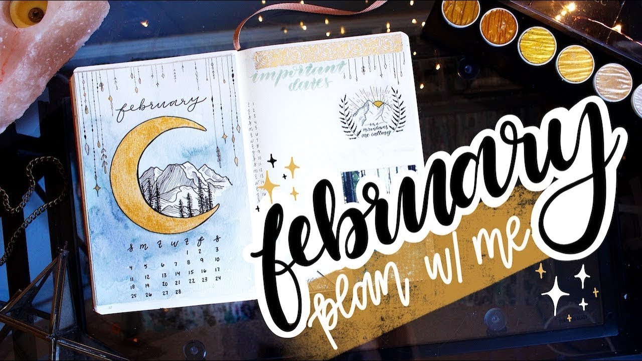 PLAN WITH ME | February 2018 Bullet Journal + January Flip Through
