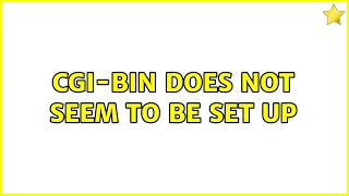 Famous Ubuntu: CGI-Bin does not seem to be set up Profile