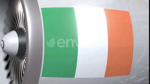 Aircraft Engine with Flag of Ireland | Motion Graphics - Envato elements