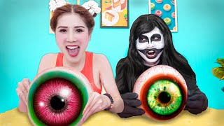 Mukbang Giant Eyeballs 킹스 아이 볼 푸드 | Funny Monster Under My Bed | When You Are Living With a Ghost