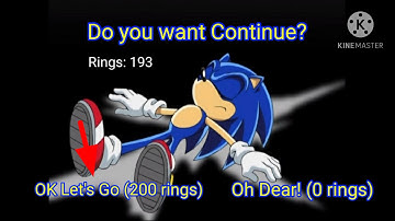 Sonic the Hedgehog in the YouTube The Game (PS5 Bootleg) Continue? Game Over.