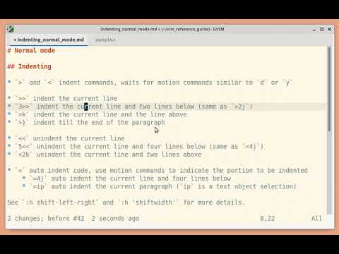 Indenting lines in Normal mode