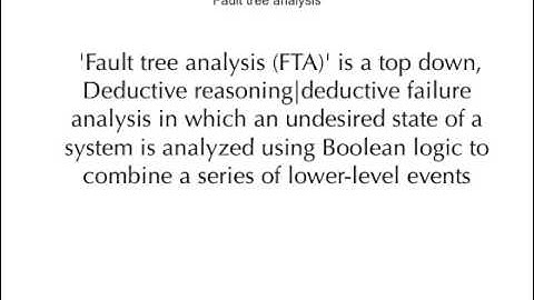 Fault Tree Analysis