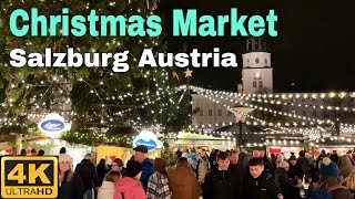 Salzburg Christmas Markets 🇦🇹 4K Walking Tour