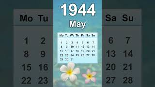 May 1944 Calendar