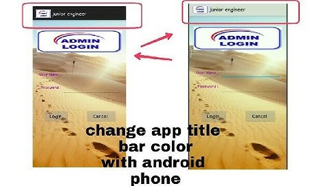 how to change app title bar color with android mobile