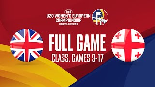 Great Britain v Georgia | Full Basketball Game | FIBA U20 Women's European Championship 2023