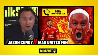 JASON CUNDY V MAN UNITED FAN Jason Cundy & Tony the Man Utd fan BATTLE over Bruno Fernandes