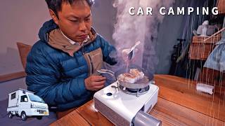 [Winter car camping] Car camping in heavy rain. Enjoy the sound of rain. Light truck camper. 189 by 旅する家の物語 138,776 views 4 months ago 28 minutes