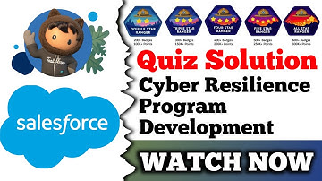 Cyber Resilience Program Development | Salesforce Trailhead | Quiz Solution