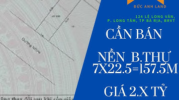 [ĐÃ BÁN ](CHẤP NHẬN BÁN LỖ ) NỀN BIỆT THỰ 157.5M2.TẠI P.HÒA LONG.TPBR.|BĐS GIÁ RẺ| LH 0937005305