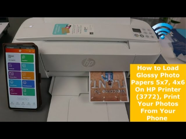 How to Load Glossy Photo Papers 5x7, 4x6 On HP Printer (3772), Print Your  Photos From Your Phone 