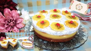 Gâteau à l'Orange& a la Vanille facile/Orange &Vanilla Cake/كيكة الطبقات بكريمة البرتقال والفانيليا