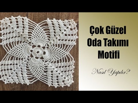 Dantel Oda Takımı Motifi / Masa Örtüsü Motifi / Çeyizlik Motif Modelleri / Tığ İşi Örnekler