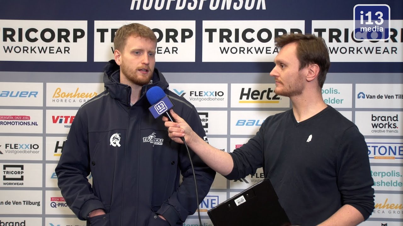 Tilburg Trappers Eredivisie - Den Bosch. Het eindbeeld was zuur voor Tilburg 0–1 verlies na overtime