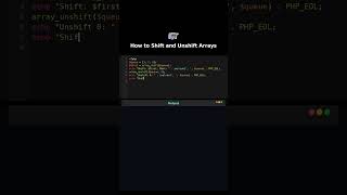 How to Shift and Unshift Arrays #php