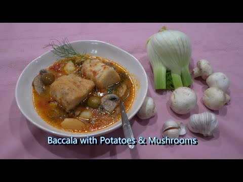 Italian Grandma Makes Baccala with Potatoes and Mushrooms (Dried & Salted Cod Fish)