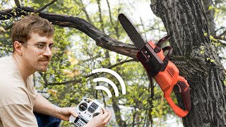 Making a Remote Control Chainsaw to Cut High Limbs