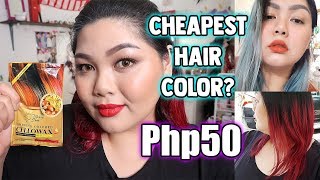PINAKAMURANG HAIR COLOR?! MERRY SUN SHINING COLORED CELLOWAX REVIEW | Bing Castro
