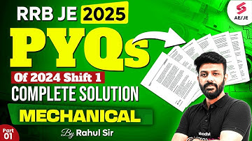 RRB JE 2025 Preparation | RRB JE Mechanical Previous Year Question Paper Solution by Rahul Sir