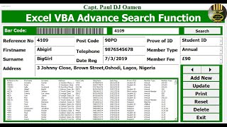 How to Create Advanced Search Function and Add Data, Delete, Update in Excel Using VBA-Full Tutorial