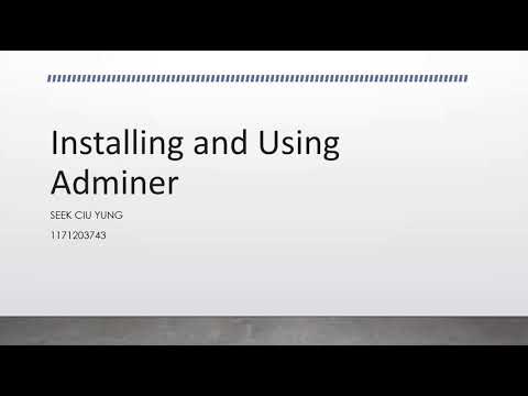 Install and use the adminer